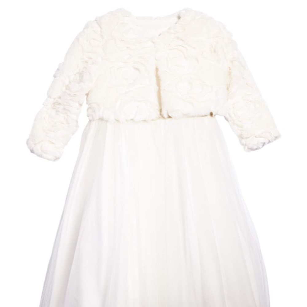 Nordstrom’s Faux-fur jacket with a dreamy dress. - Picture 3 of 4